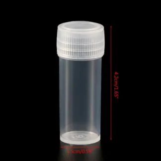 20 Uds. Botellas plástico vacías prácticas con tapas, viales pequeños 5ml, contenedor muestra para suministros y