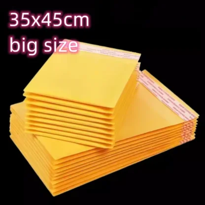 Sobre de burbujas de Color amarillo para pequeñas empresas, 35x45cm, 10 unids/lote/paquete, envío de bolsas de embalaje, venta al por mayor