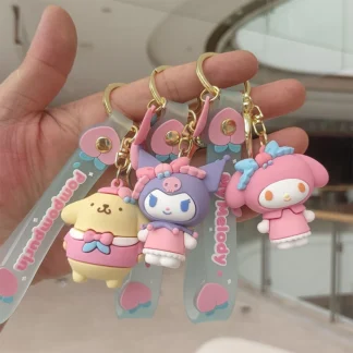 Lindo llavero Sanrio de dibujos animados Kuromi Melody Cinnamoroll llavero de PVC mochila colgante accesorios decoraciones