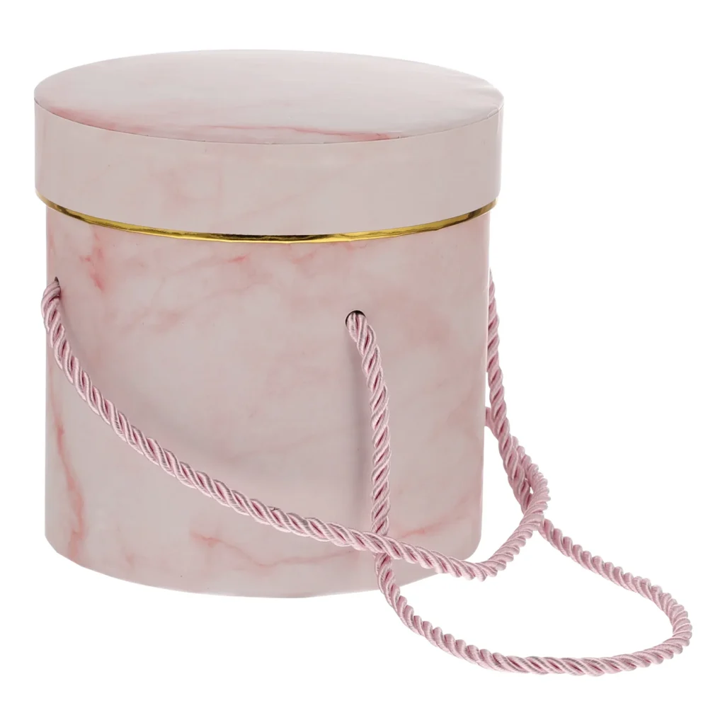 Caja de regalo redonda, regalos rosas, embalaje de flores, cubo, estuche de almacenamiento, cajas de sombrero de floristería, papel