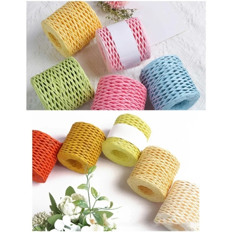 Hilo rafia algodón para mujer, sombrero ganchillo, hilo para bolsa playa, hilo paja rafia, Material