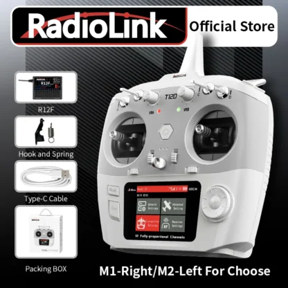 Radiolink T12D 2,4 Ghz 12 canales totalmente proporcionales transmisor con receptor R12F Control remoto para Drone avión barco