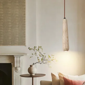Lámpara colgante de piedra Natural Vintage para el hogar, candelabro LED moderno para dormitorio, mesita de noche, luces led Retro, accesorios de iluminación