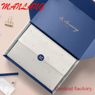 Caja plegable de regalo corrugada personalizada, embalaje de correo de papel con pegatina de logotipo, bolsa de papel tisú, tarjeta de regalo