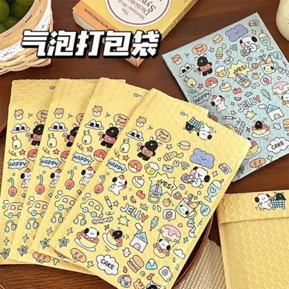 20 unids/pack lindo bolso exprés de perro de gelatina, bolsa de burbujas de dibujos animados impermeable y a prueba de golpes