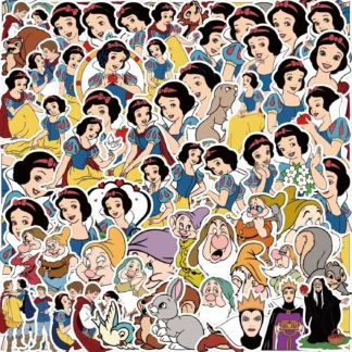 Pegatinas de princesa Blancanieves de dibujos animados de Disney, calcomanías de película de Anime, monopatín, guitarra, portátil, teléfono, lindo juguete adhesivo Kawaii, 10/50 piezas