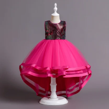 Vestido de princesa con lentejuelas para niñas, falda de fiesta, boda, 4 colores, 100cm-150cm