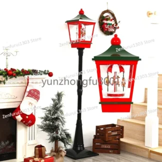 Decoraciones navideñas de 1,9 M, lámpara de calle de nieve, música eléctrica, diseño de escena, ventana, centro comercial, accesorios de nieve
