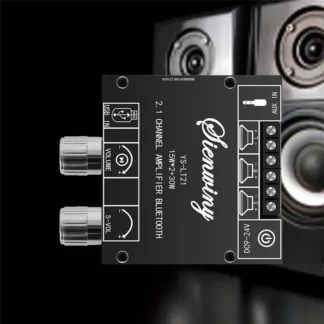 Placa amplificadora Bluetooth YS-LT21 de 2,1 canales, 15W + 15W + 30W con perilla de Subwoofer, codificador de ajuste, módulo de Audio DC9-24V