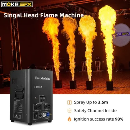 MOKA SFX Máquina de fuego efecto de escenario DMX lanzallamas proyector de llama para espectáculo de escenario interior al aire libre con canal seguro
