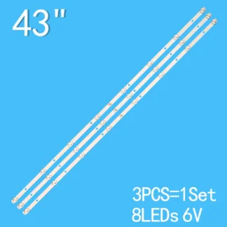 Tira de luces LED de iluminación trasera, accesorio para Konka KTV K43, CC02430D818V07 430E (430C) 3X8 piezas ZY4318Z KKTV K43, 3 TPW-43DLED, 818mm