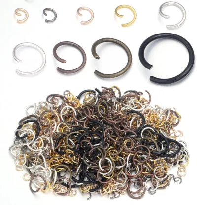 50-200 unids/lote de anillos de salto de acero inoxidable dorados, conectores de anillo dividido abiertos para suministros de joyería DIY, artículos al por mayor
