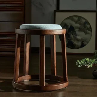 Taburete de tocador de olmo antiestático, Banco Guzheng, cambio de zapatos antiguo, asiento bajo, silla de comedor acolchada suave, adecuado para sala de estar