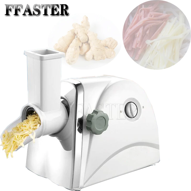 Rallador de queso eléctrico comercial, máquina trituradora de verduras, zanahorias, pepino, patata, rallador, rebanadora, 300W