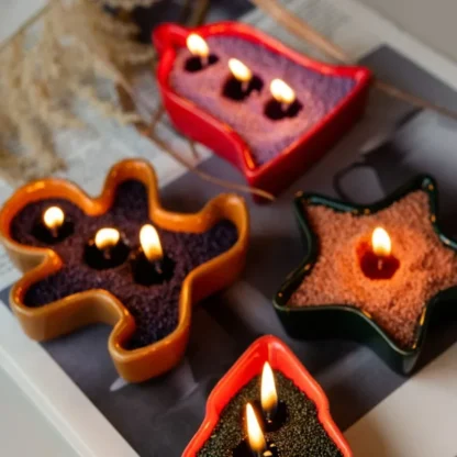 Vela de arena de perlas de arena movediza de cera dorada navideña transfronteriza, decoración de regalo de Navidad perfumada de cera de arena hecha a mano DIY