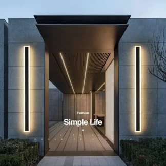 Lámpara de pared LED de tira larga impermeable moderna para exteriores IP65 luz de pared de aluminio aplique de porche de jardín luz 110V 220V 24V blanco cálido