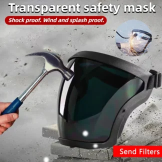 Mascarilla de protección facial completa, máscara de seguridad transparente, reutilizable, pantalla Hd con filtros PM2.5, a prueba de polvo, antiviento