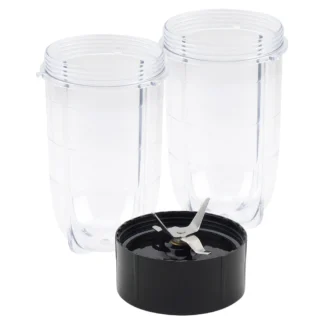 Hoja cruzada de repuesto para batidora Magic Bullet, Juego de 2 piezas y 16Oz de Taza, piezas de repuesto compatibles con batidora MB1001 de 250W