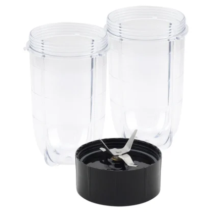 Hoja cruzada de repuesto para batidora Magic Bullet, Juego de 2 piezas y 16Oz de Taza, piezas de repuesto compatibles con batidora MB1001 de 250W