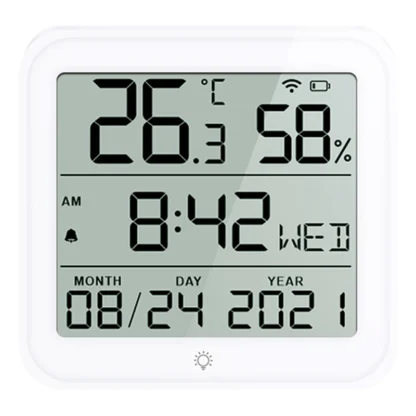 1 pieza Tuya WIFI Sensor de humedad Smartlife termómetro higrómetro Sensor para hogar inteligente blanco