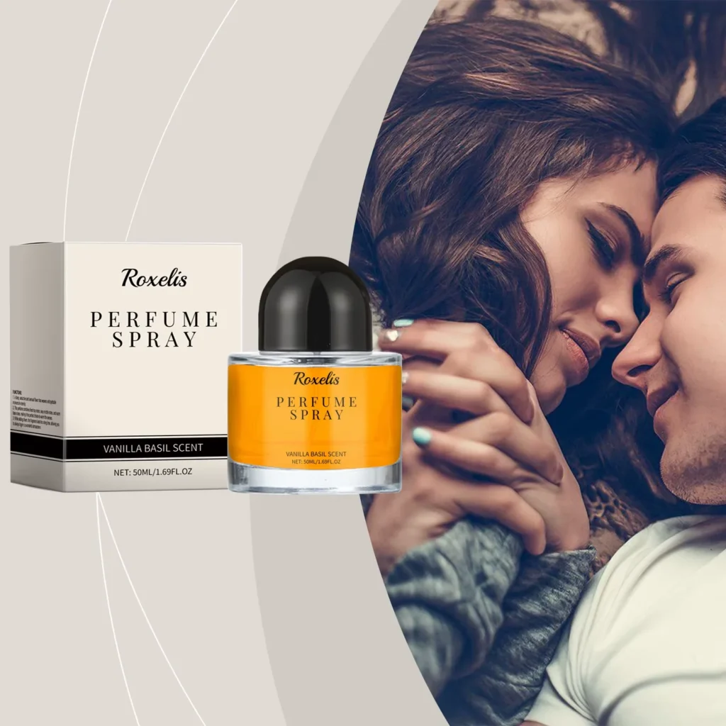Roxelis 50ml vainilla albahaca Perfume flor Aroma citas mujeres elegantes refrescante desodorante Eau De Toilette feromonas Perfume Spray