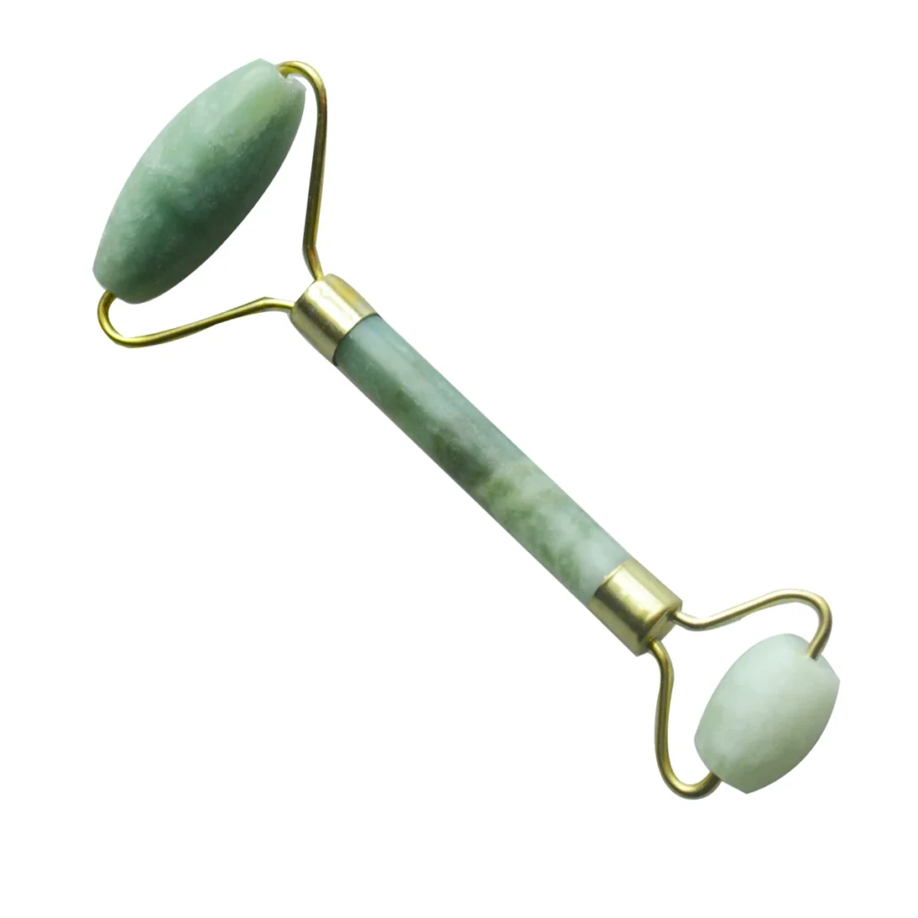 Rodillo masajeador Facial de Jade 100% antiarrugas, rueda adelgazante, palo de belleza, 2 unids/lote