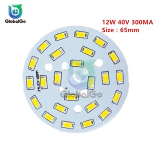 Panel de luz LED blanco cálido SMD, 5730 diodos, diodo emisor de luz, tablero de lámpara, 65mm, 5730, 12W, 40V, 300MA