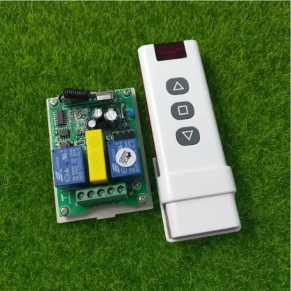 433mhz AC 220 V 2 CH RF interruptor de Control remoto inalámbrico para motor tubular puerta de garaje/proyectores/puertas rodantes/persianas 100m
