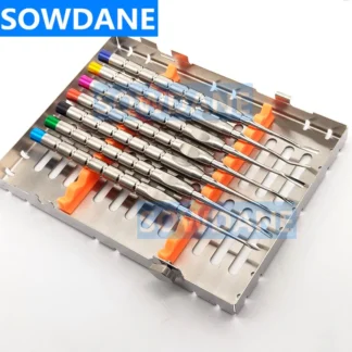 Juego de 7 Uds de instrumentos de implante Dental, elevador de raíz luxante de acero inoxidable con estuche, herramienta de instrumentos de dentista, extracción de dientes