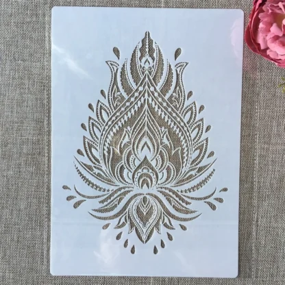 Plantillas decorativas de tótem de pluma de Mandala A4, 29cm, bricolaje, pintura de pared, libro de recortes colorear, álbum en relieve