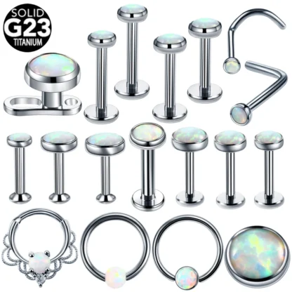 Piercing de titanio OP17 para la nariz, anillo para el tabique nasal, cartílago de la oreja, Bola de Tragus, anillos de cierre, ancla dérmica, joyería Unisex, 1 unidad