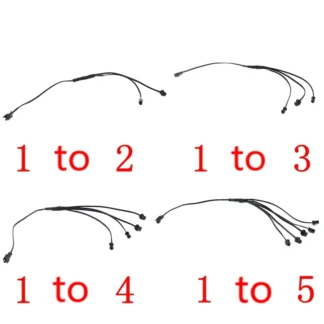 Cable divisor de 2/3/4/5 vías en 1, conector de 1 a 2/3/4/5 para Cable EL, luz electroluminiscente conectada con inversor