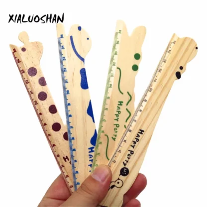 Regla recta de madera para oficina y escuela, suministros educativos de papelería, regalo para estudiantes, dibujo, pintura, herramienta de retales DIY, 17cm, 4 unidades por lote