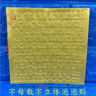 Lote de pegatinas 3D de burbujas hinchadas, pegatinas de números dorados y letras en inglés, juguetes para niños, pegatinas de rompecabezas de Educación Temprana, 5 hojas