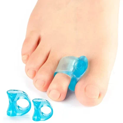 Separador de dedos de los pies de silicona, ajustador de ectropión de juanete, dispositivo exterior, herramientas para el cuidado de los pies, Corrector Hallux Valgus, 2 unidades = 1 par