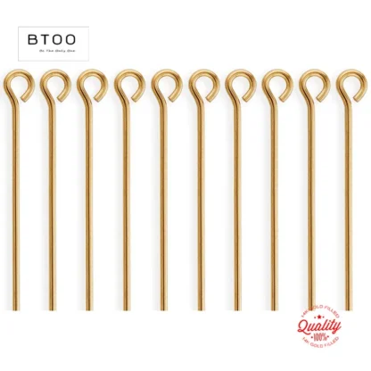 Alfileres de agujas llenos de oro de 14 quilates para hacer pendientes DIY, accesorios de joyería