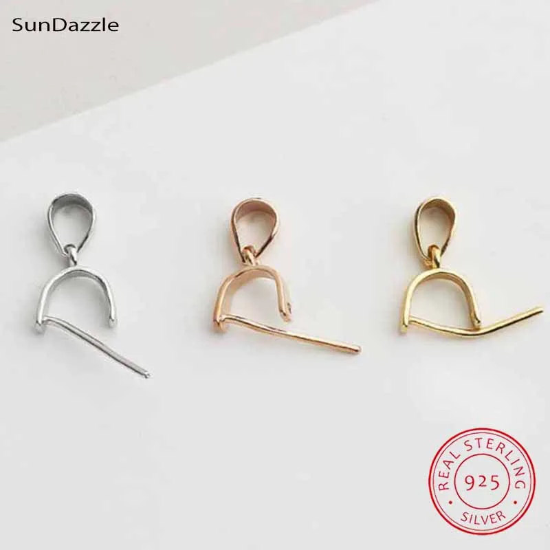 Colgante de fianza de Plata de Ley 925 sólida auténtica, cierre de Clip, gancho de pellizco, conectores de cuentas, accesorios para hacer joyas