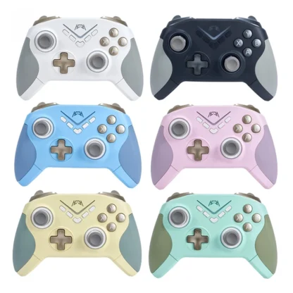 Controlador inalámbrico para juegos Gamepad con luz RGB colorida, gatillo lineal, controlador Bluetooth para interruptor, PC B