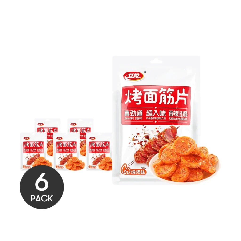 WEILONG-paquete de 6 paquetes de trigo tostado en rodajas, sabor a barbacoa, 5,29 oz * 6 paquetes