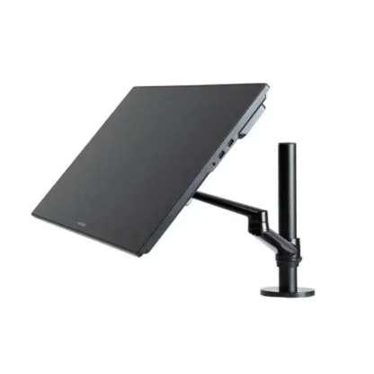 Soporte de resorte de gas para monitor individual, soporte para computadora, brazo oscilante ajustable para monitor, color negro