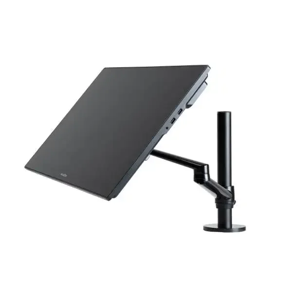 Soporte de resorte de gas para monitor individual, soporte para computadora, brazo oscilante ajustable para monitor, color negro