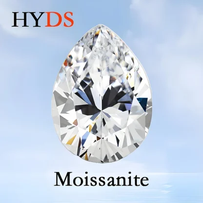 Piedra moissanita, piedra preciosa suelta VVS1 D, cuentas de abalorios con corte de pera de Color para hacer joyería de moda DIY, materiales con certificado GRA