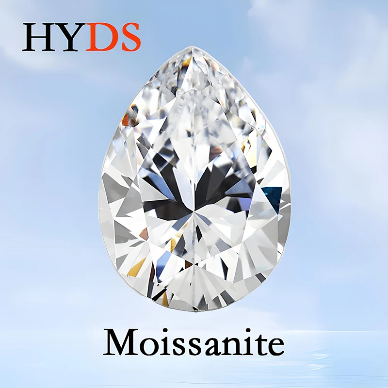 Piedra moissanita, piedra preciosa suelta VVS1 D, cuentas de abalorios con corte de pera de Color para hacer joyería de moda DIY, materiales con certificado GRA