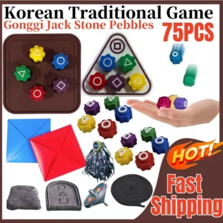 Juego de piedras coreanas Gonggi, juego popular coreano, dados, juego tradicional, coordinación mano-ojo, juegos de mesa divertidos para fiesta familiar, 75/1 Uds.