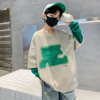 Sudadera holgada de algodón para niños, jersey de chándal con contraste, ropa de entrenamiento Tie Dye, Tops de 5-16 años