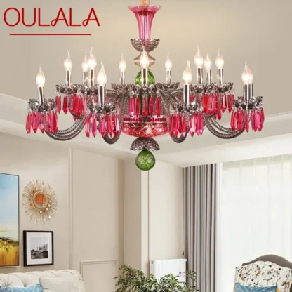 Lámpara colgante de cristal de Color estilo francés OULALA, sala de estar de lujo, restaurante, dormitorio, habitación de niña, Villa, salón de belleza, candelabro