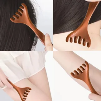 Peine de masaje meridiano para el cuidado de la cabeza, masajeador de raspado Gua Sha de seis garras, diente ancho, Facial Gua Sha, cuidado de masaje corporal
