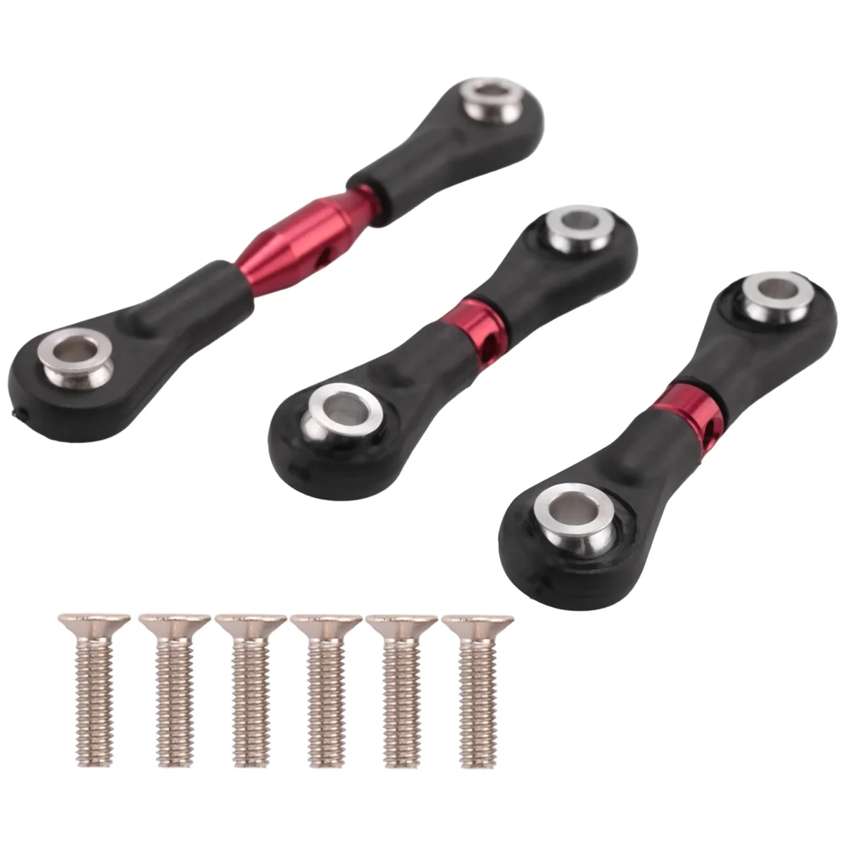 3 uds varilla de dirección de Metal varilla de enlace varilla de amarre para Tamiya TT-01 TT01 1/10 RC accesorios de piezas de actualización de coche, rojo