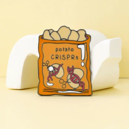 Broche de esmalte creativo Crisprs de patata, insignia de solapa divertida, accesorios de joyería, regalo para médico, Dieta de Nutrición de Neurología