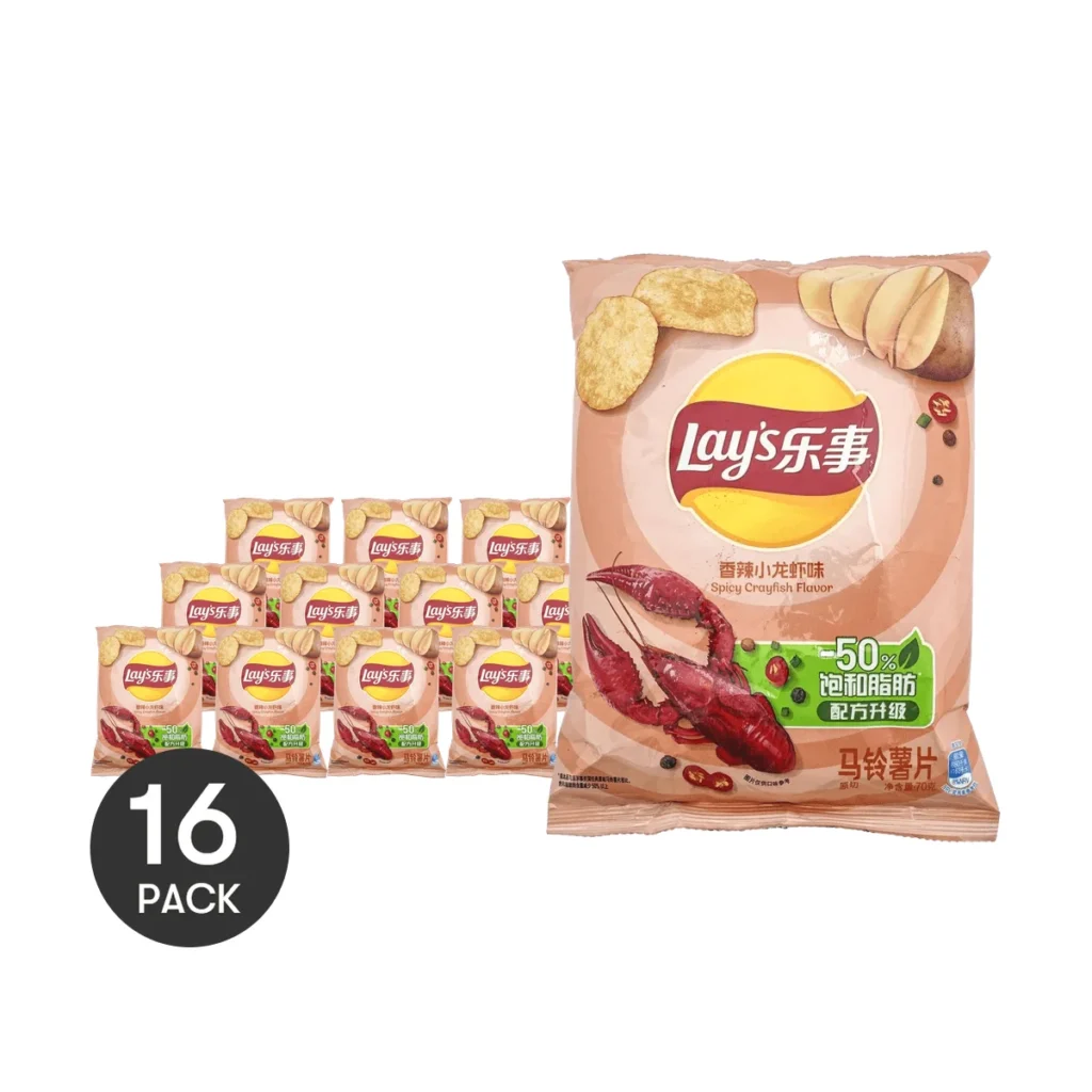 Chips de cangrejo picante, 16 paquetes, 2,46 oz x 16 paquetes